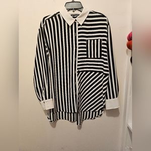 Striped Button up Blouse